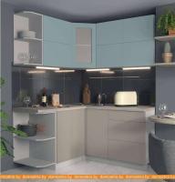 Кухня Интерлиния Мила Матте 1.5x1.6 А левая (океан/луна/травертин серый) картинка