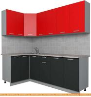 Кухня Интерлиния Мила Лайт 1.2x2.2 (красный-антрацит-кастилло темный) картинка
