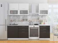 Кухня Vivat Mebel Валерия-М-01 (белый металлик/черный металлик) картинка