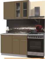 Кухня Интерлиния Мила Пластик 1.1 Б (капучино глянец/опал светлый) картинка