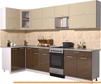 Кухня Интерлиния Мила Gloss 50-12x29 (ваниль/шоколад глянец) картинка