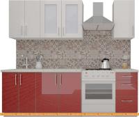 Кухня ВерсоМебель ВерсоЛайн 7-1.8 (белый 001/бургундский 602) картинка