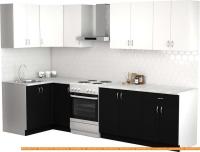 Кухня S-Company Клео лайт 1.2x2.4 левая (черный/белый) картинка