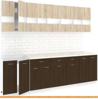 Кухня Кортекс-мебель Корнелия Экстра 2.5м (дуб сонома/венге/марсель) картинка