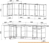 Кухня Интерлиния Мила Лайт 1.2x2.3 (серебро/антрацит) картинка