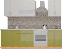 Кухня ВерсоМебель ВерсоЛайн 4-2.0 (белый 001/оливковый 004) картинка