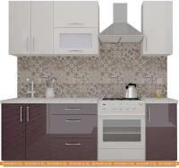 Кухня ВерсоМебель ВерсоЛайн 4-1.6 (белый 001/фиолетовый 014) картинка