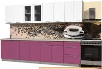 Кухня Интерлиния Мила Пластик 3.0 Б (гортензия гл/белый гл/опал светлый) картинка