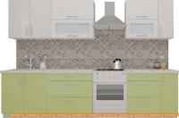Кухня ВерсоМебель ВерсоЛайн 8-2.5 (белый 001/нежно-зеленый 032) картинка