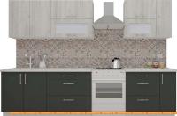 Кухня ВерсоМебель ВерсоЛайн 6-2.5 (дуб крафт белый/антрацит) картинка