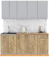 Кухня Интерлиния Мила Лайт 1.8-60 (серебристый-дуб золотой-дуб бунратти) картинка