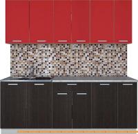 Кухня Интерлиния Мила Лайт 2.1 (красный/дуб венге) картинка