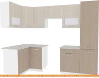 Кухня ВерсоМебель Эко-6 1.2х2.7 правая (крослайн латте/крослайн карамель) картинка