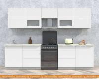 Кухня Интерлиния Мила Матте 3.0 Б (белый/белый/опал светлый) картинка