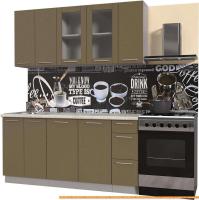 Кухня Интерлиния Мила Пластик 1.7 Б (капучино глянец/опал светлый) картинка