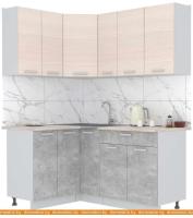 Кухня Интерлиния Мила Лайт 1.2x1.7 (вудлайн кремовый-бетон-бискайская сосна) картинка