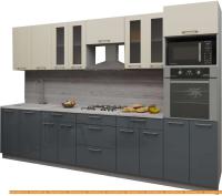 Кухня Интерлиния Мила Gloss 3.2 (ваниль-асфальт) картинка