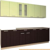 Кухня Интерлиния Мила 26 (салатовый/дуб венге) картинка