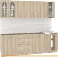 Кухня Кортекс-мебель Корнелия Ретро 2.3м без столешницы (дуб сонома) картинка