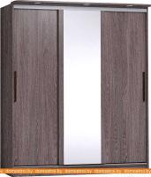Шкаф-купе Глазов Strike 1800 ЛДСП с зеркалом (ясень анкор темный) картинка
