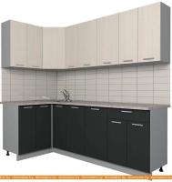 Кухня Интерлиния Мила Лайт 1.2x2.3 (вудлайн кремовый-антрацит-бискайская сосна) картинка