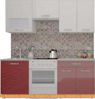 Кухня ВерсоМебель ЭкоЛайт-5 1.9 (белый/рубиново-красный) картинка
