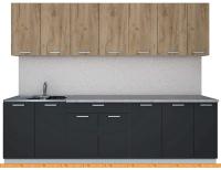 Кухня Интерлиния Мила Лайт 2.7 (дуб золотой-антрацит-дуб бунратти) картинка