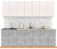 Кухня Интерлиния Мила Лайт 2.8 (вудлайн кремовый-бетон-бискайская сосна) картинка