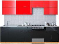Кухня Интерлиния Мила Gloss 60-28 (красный/черный) картинка