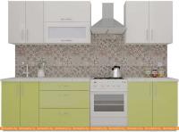 Кухня ВерсоМебель ВерсоЛайн 4-2.2 (белый 001/лайм 003) картинка