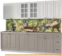 Кухня Интерлиния Мила Деко 2.5 Б (белый/луна/травертин серый) картинка