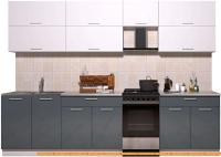 Кухня Интерлиния Мила Gloss 50-29 (белый/асфальт глянец) картинка