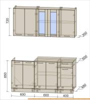 Кухня Интерлиния Мила 16-60 (дуб венге/дуб молочный) картинка