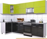Кухня Интерлиния Мила Gloss 60-12x29 (яблоко/черный глянец) картинка