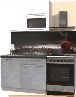 Кухня Интерлиния Мила Пластик 2.0 В (мрамор глянец/белый глянец/кастилло темн.) картинка