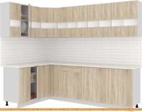 Кухня Кортекс-мебель Корнелия Экстра 1.5x2.7м (дуб сонома/королевский опал) картинка