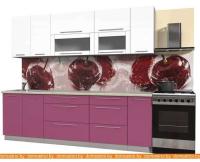 Кухня Интерлиния Мила Пластик 2.6 В (гортензия глянец-белый глянец-опал светлый) картинка