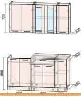 Кухня Интерлиния Мила 15 (серебристый-бетон-бискайская сосна) картинка