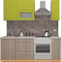 Кухня ВерсоМебель ВерсоЛайн 2-1.4 (зеленый лайм/ясень шимо светлый) картинка