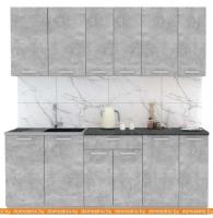 Кухня Интерлиния Мила Лайт 2.1 (бетон-бетон-кастилло темный) картинка