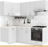 Кухня S-Company Клео глосc 1.2x2.1 левая (белый глянец/белый глянец) картинка