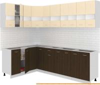 Кухня Кортекс-мебель Корнелия Экстра 1.5x2.5 без столешницы (венге светлый/венге) картинка