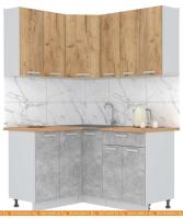 Кухня Интерлиния Мила Лайт 1.2x1.5 (дуб золотой-бетон-дуб бунратти) картинка
