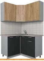 Кухня Интерлиния Мила Лайт 1.2x1.3 (дуб золотой-антрацит-дуб бунратти) картинка