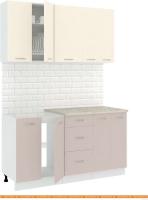 Кухня Кортекс-мебель Корнелия Лира 1.5м (крем/капучино/марсель) картинка