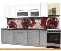 Кухня Интерлиния Мила Пластик 2.6 В (мрамор глянец-белый глянец-кастилло темный) картинка