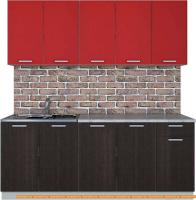 Кухня Интерлиния Мила Лайт 2.0 (красный/дуб венге) картинка