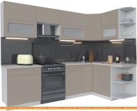 Кухня Интерлиния Мила Матте 1.5x2.7 Б правая (луна-луна-травертин серый) картинка