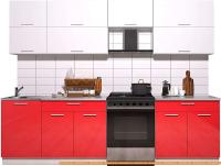 Кухня Интерлиния Мила Gloss 60-27 (белый/красный глянец) картинка