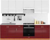Кухня Сивирин-Компани Клео глосс 2.6 (бургундский глянец\белый глянец) картинка